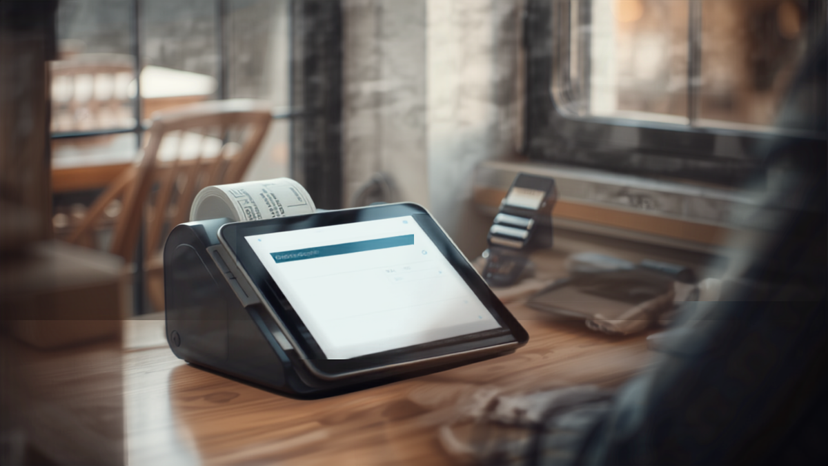 Warehouse packer pausing at a tablet showing an order confirmation before picking an item