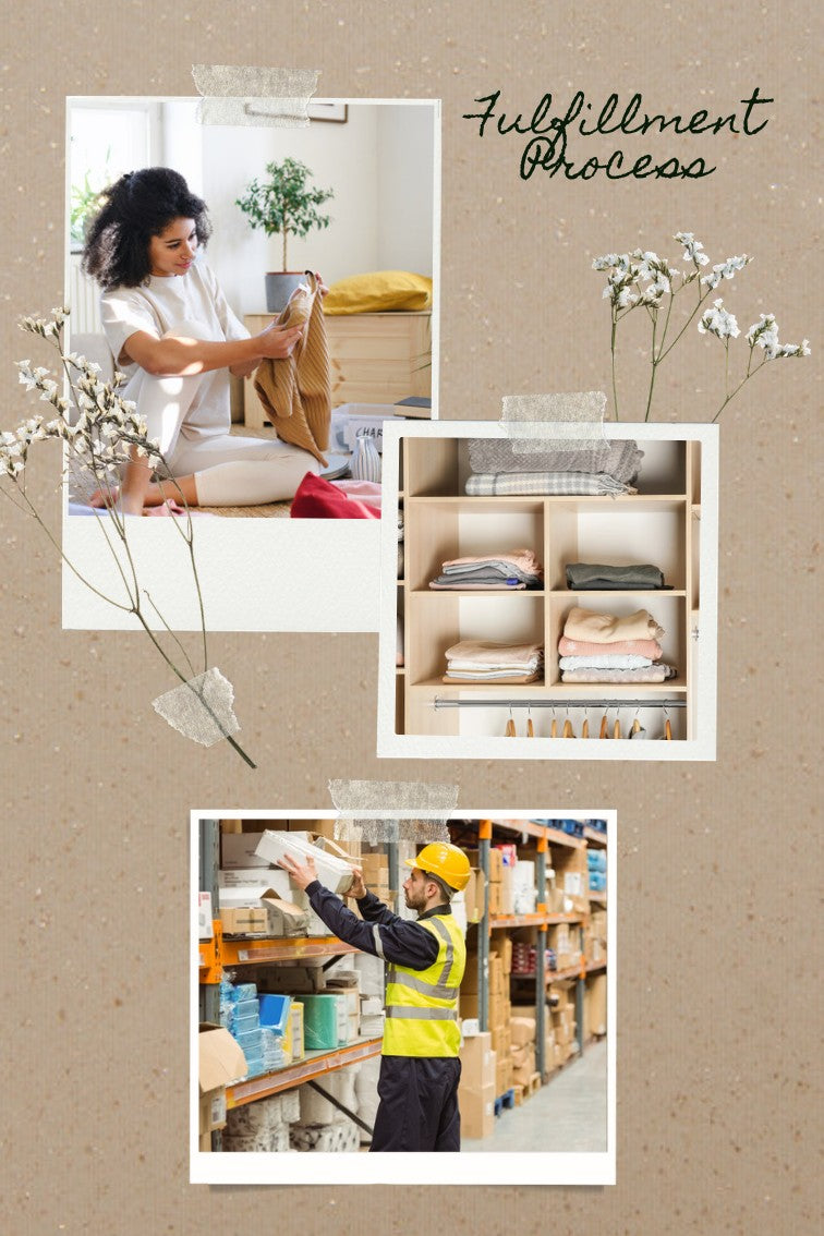 Apparel fulfillment worker sorting returned clothing by size, representing apparel returns strategy for Shopify merchants