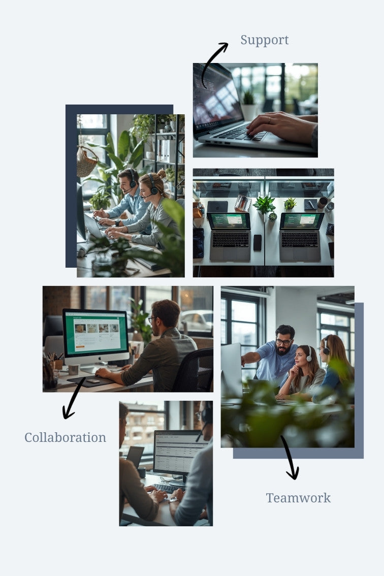 Support team reviewing package resolution tickets on a laptop, representing manual resolution review costs for Shopify merchants