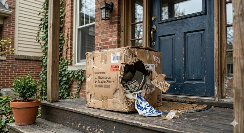 Damaged shipping box